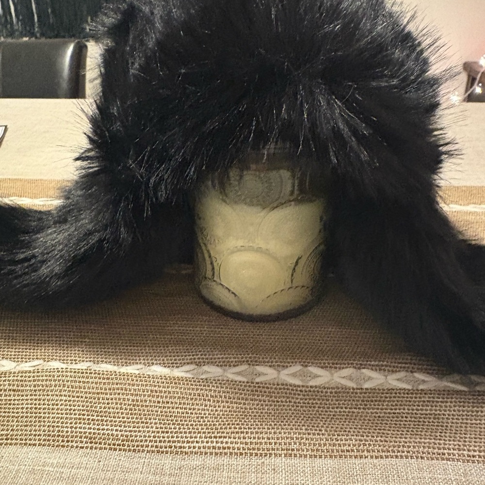 Black Faux Fur Trapper Hat - Women Accessories